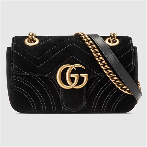 gucci black velvet mini bag|gucci marmont velvet black.